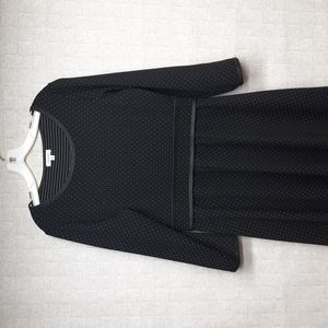 Max Studio Black Knit Polka Dot Dress